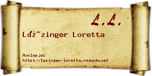 Lézinger Loretta névjegykártya